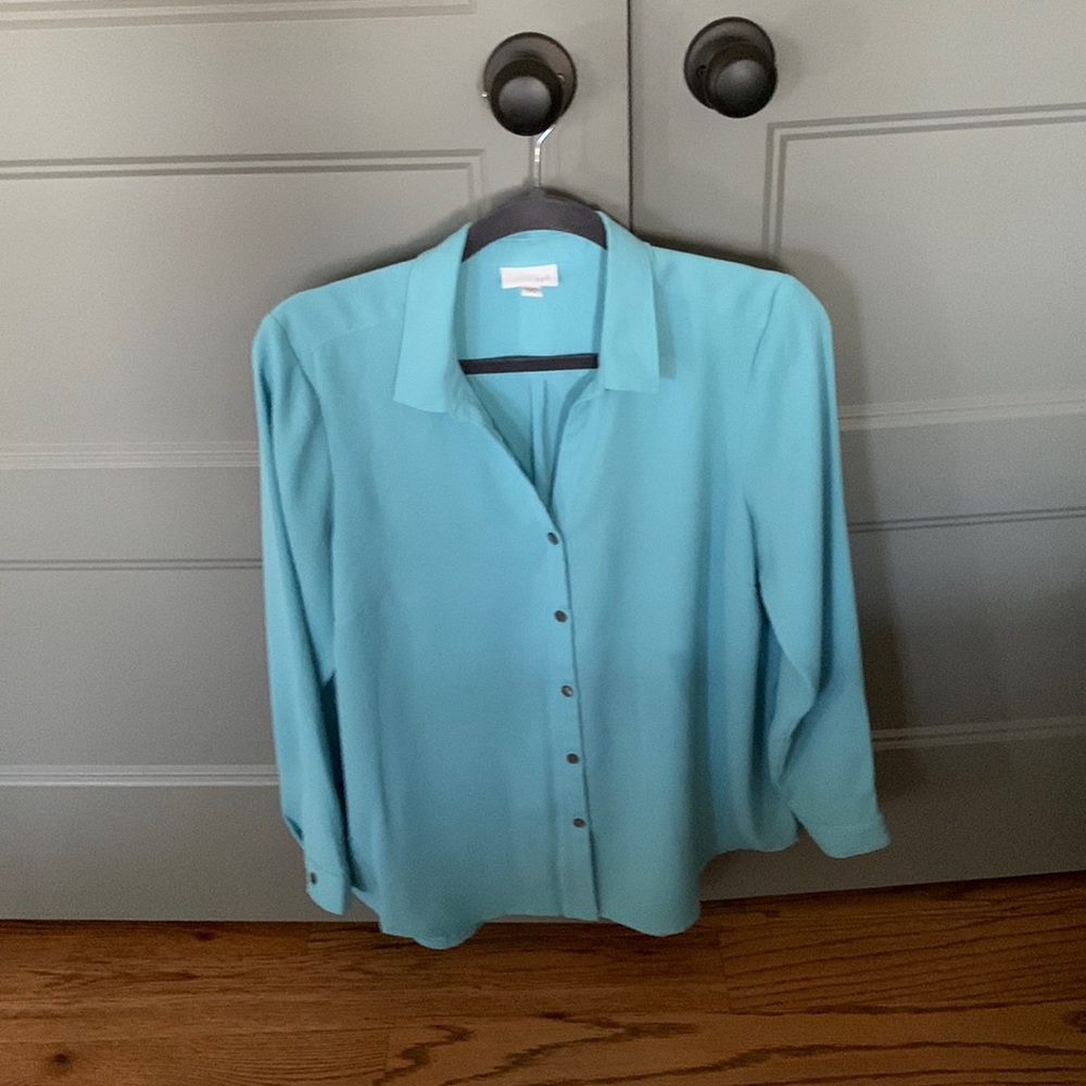 J Jill aqua dress blouse